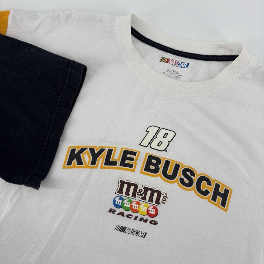 NASCAR Kyle Busch Shirt Mens XL White M&Ms All Over Print 2009